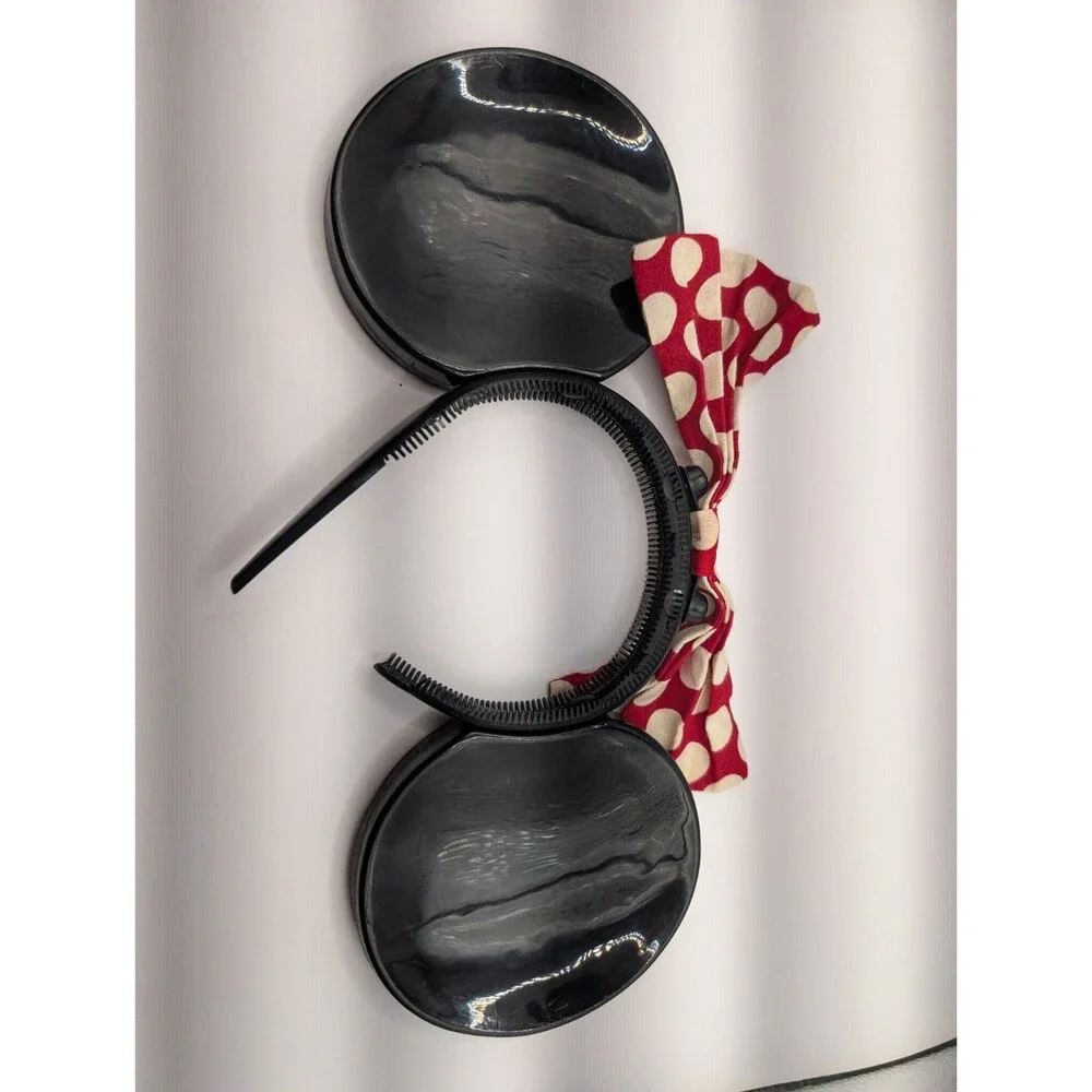 Vintage Disney Disneyland Minnie Mouse Ears Headband Plastic Polka Dot